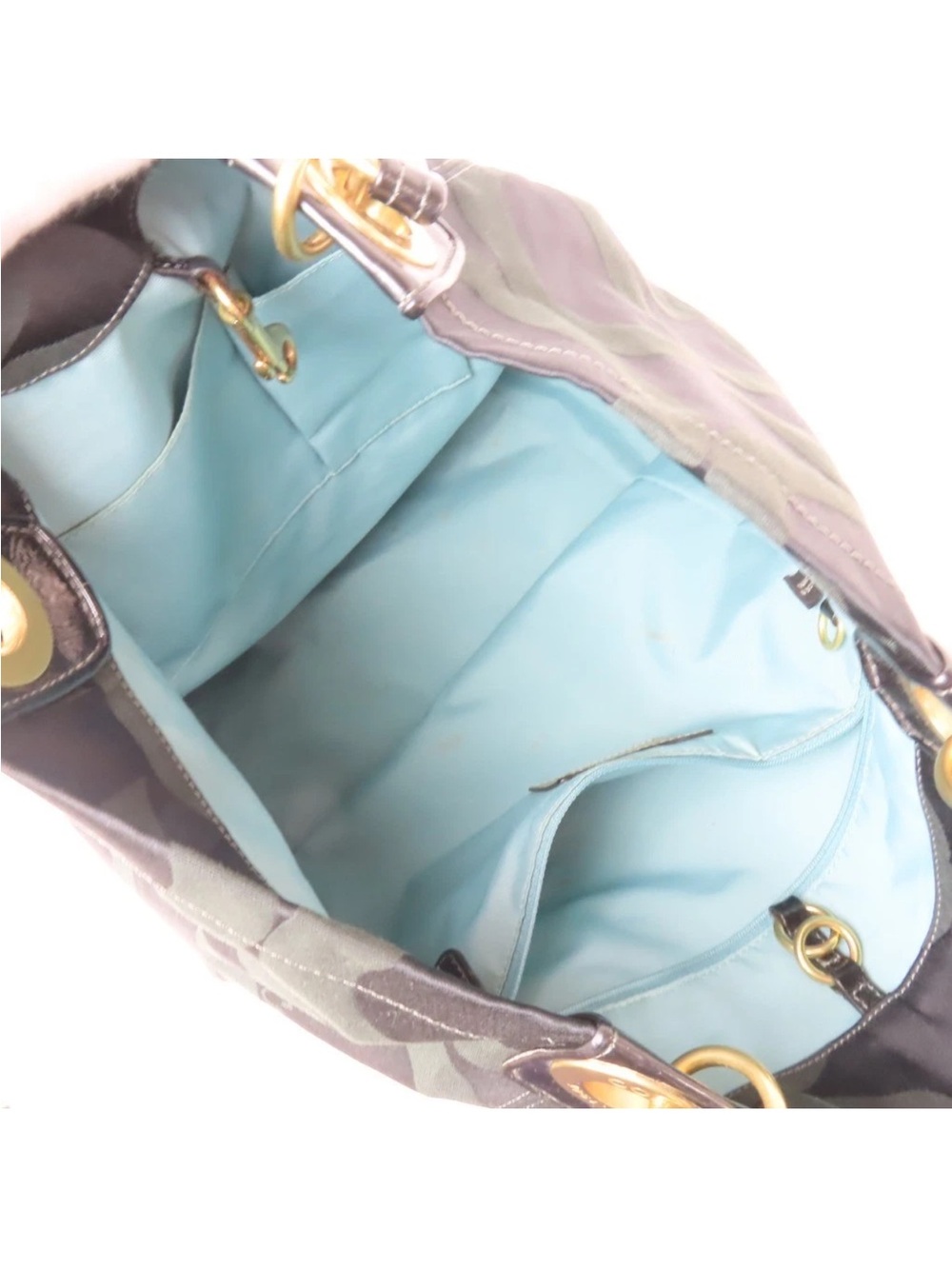 Coach Dark Green and Black Signature Tote with Gold Hardware - Picture 11 of 16